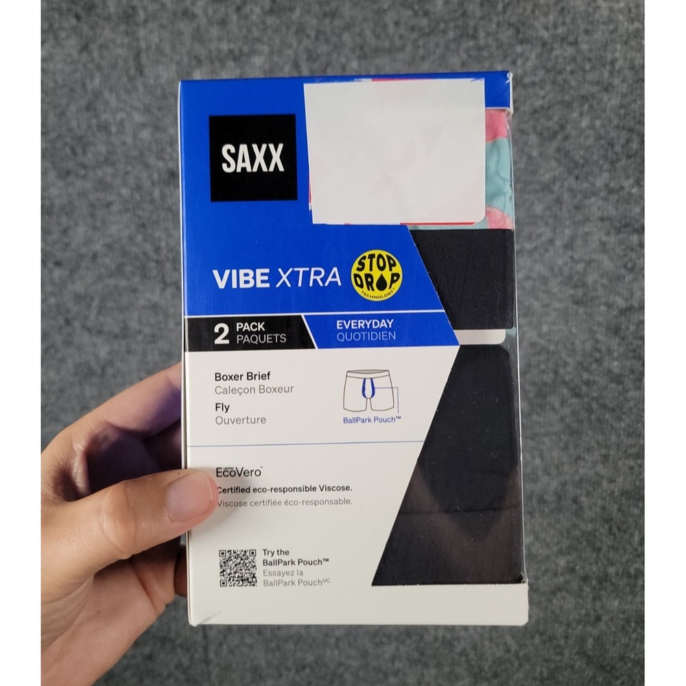 SAXX Vibe XTRA Boxer Brief 2 Pack Mens Small Super Soft Moisture Wicking NWT